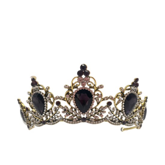 Purple Crown Retro Alloy Rhinestone Headband High-Grade Crown Purple Crown Retro Alloy Rhinestone Headband High-Grade Crown