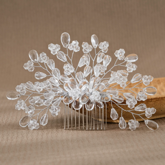 Crystal Comb And Hairpin With Elegant Handmade Beaded Hair Accessories Crystal Comb And Hairpin With Elegant Handmade Beaded Hair Accessories